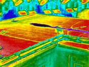 Thermal Imaging to identify areas of trapped moisture or defective insulation.